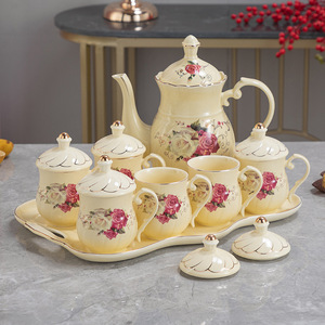Yellow Glaze Gilded Ceramic Water Cup <b>Tea</b> Set Business Gift <b>Box</b> Portable Complete Tableware Set - Product Image 1