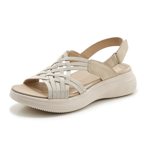 Nouveau Design de luxe élégant sandales plates pour femmes 35-42 Eva talons hauts 5cm dame été chaussures compensées bout ouvert <span class=keywords><strong>France</strong></span> vacances 2025 - Product Image 2