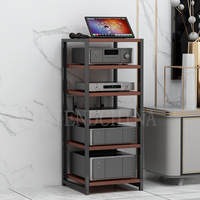 DK-022 Home Cinéma HIFI Amplificateur Rack Audio Cabinet Haut-Parleur Support Chanson Machine Rack Tout Noir Cadre