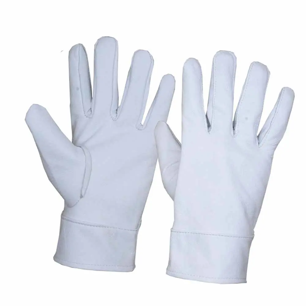 HANDLANDY Cowhide Leather Garden Gloves white ladies women female gardening glove puncture resistant gloves