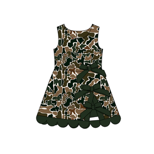 Vestido de Yoga con Estampado de Camuflaje para Niñas, Vestido Casual de Verano sin Mangas, Vestido Deportivo con Lazos para Niñas - Product Image 5