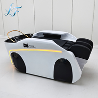 Fauteuil de massage électrique pour shampoing, design Panda créatif, luxe noir et blanc, avec circulation d'eau, pour salon de coiffure