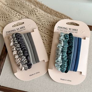 Bộ scrunchies satin bán buôn, thời trang phong cách Hàn Quốc, dây buộc tóc thun nữ, scrunchies tóc tùy chỉnh in logo - Product Image 3