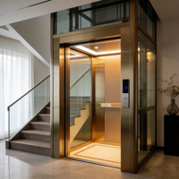 Ascenseur hydraulique résidentiel économique et personnalisé pour villa, sans gaine, avec cabine en verre panoramique en option pour résidence familiale