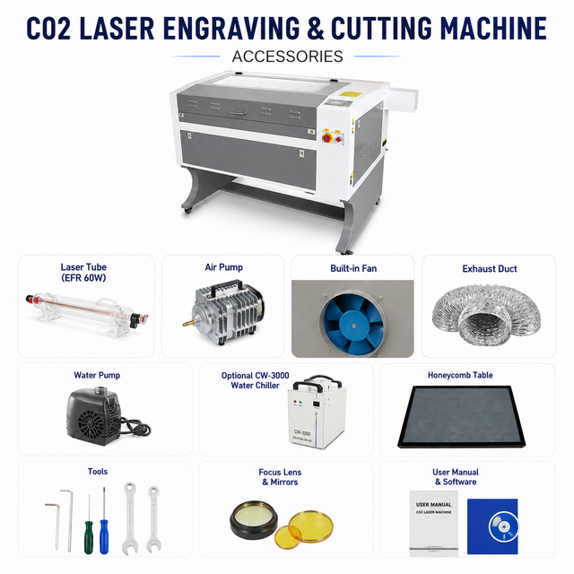 Professional 600*900mm CNC Laser Cutter Engraver 6090 Laser Engraving Machine with Ruida Controller for Leather Plastic
