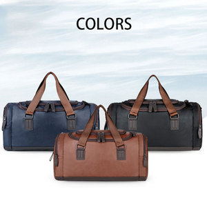 Bolsa de viaje de cuero <span class=keywords><strong>PU</strong></span> personalizada de gran capacidad, bolsa de lona de cuero <span class=keywords><strong>PU</strong></span>, bolsa de viaje informal, bolsa de lona grande para hombres - Product Image 3