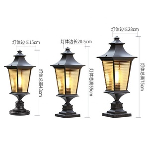 Bắc Âu retro cổ Led Ngoài Trời cột ánh sáng trang trí biệt thự lối vào tường cột đèn pha chiếu sáng siêu sáng E27 - Product Image 6