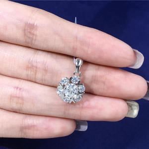 Tianyu Trendy GRA Certified Moissanite Flower Necklace Featuring a Main <b>Stone</b> 925 Sterling Silver 18k Platinum Plating for Women - Product Image 3