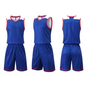 Chinese supplier jersey uniform basketball blue
