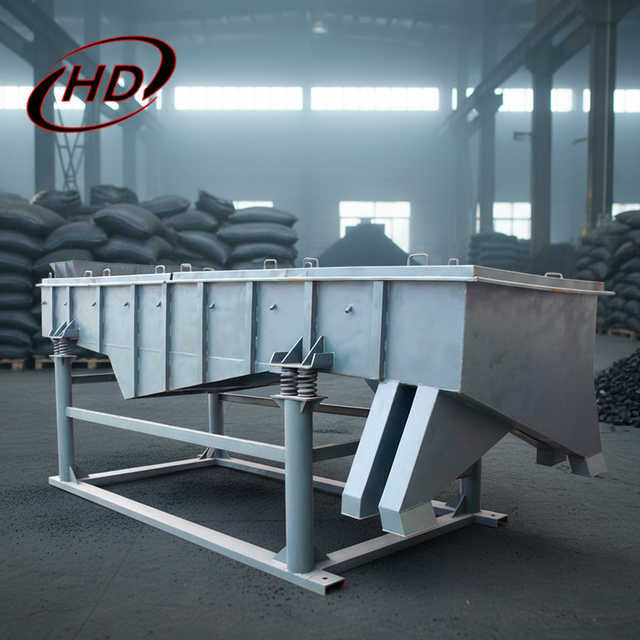 Industrial Large Capacity Dual-motor Carbon Steel Linear Vibrating Screen for Charcoal Production