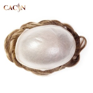 Toupet de cheveux crus Super Skin 0.08mm postiche pour hommes avec perruques de cheveux bruts de haute qualité pour hommes toupet - Product Image 3