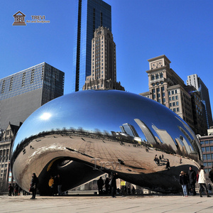 Sculpture de porte en nuage en acier inoxydable poli miroir TREVI, décoration extérieure de grande taille - Product Image 3