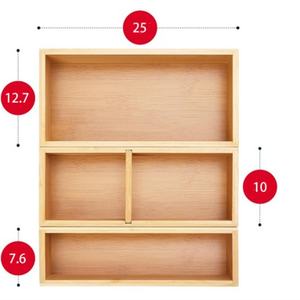 Hot Sales <b>Desktop</b> <b>Storage</b> Box Multi-functional Bamboo <b>Drawer</b> Organizer - Product Image 2