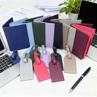 Ensemble de porte-passeport en cuir, organiseur de billets de voyage minimaliste, étiquette à bagages, coffret cadeau, portefeuille, organiseur de billets, étiquette à bagages, coffret cadeau