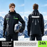 Combinaison de pluie universelle pour adultes en PVC imperméable, pour le camping en plein air et la moto/vélo électrique