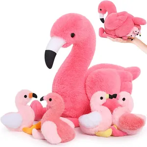 2024 boneka hewan dari cina terbaik dibuat burung mainan mewah Flamingo mainan mewah Tweety mainan burung mewah