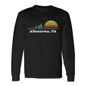 Allentown Pa Vintage Sunset T-shirt a maniche lunghe, regalo souvenir - Product Image 2