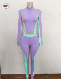 Y2k महिला कपड़े कस्टम लोगो ट्रैकसूट जॉगर सेट लंबे लड़की के अनुकूल लेगिंग 2 पीस लाउंज सेट - Product Image 5