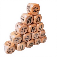 Dés en bois vierges de 25 mm gravés au laser, personnalisables par transfert thermique et sérigraphie, pour jeux d'échecs, de puzzles et autres jeux, sûrs et adaptés aux enfants.