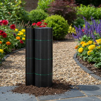 Rouleau de tissu tissé en PP noir de 3 pieds x 30 m pour la lutte contre les mauvaises herbes, barrière anti-herbe, couverture de sol pour jardin et serre