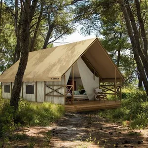 Sepi Custom 2024 Outdoor Waterdichte Houten Paal Familie Canvas Tent Luxe Hotel Living Resort Glamping Safaritent