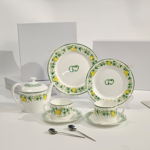 Low Price Promotion European Lemon Pattern Bone China <b>Tea</b> <b>Set</b> - Product Image 1