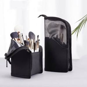 Transparent <b>Makeup</b> <b>Case</b> Women's Cosmetic Bag with Zipper <b>Brush</b> Holder Storage <b>Makeup</b> Bag - Product Image 2