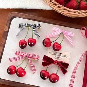 คลิปหนีบผมรูปโบว์เชอร์รี่สไตล์เกาหลีญี่ปุ่นกิ๊บติดผมสำหรับนักเรียนผู้หญิงที่คาดผมอเนกประสงค์ - Product Image 3