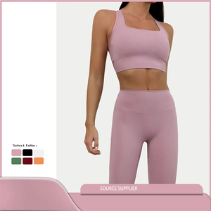 P445 Set Legging Kebugaran Yoga <span class=keywords><strong>2</strong></span> potong wanita, Set celana legging kebugaran Gym, Set pakaian olahraga terlaris untuk wanita - Product Image 4