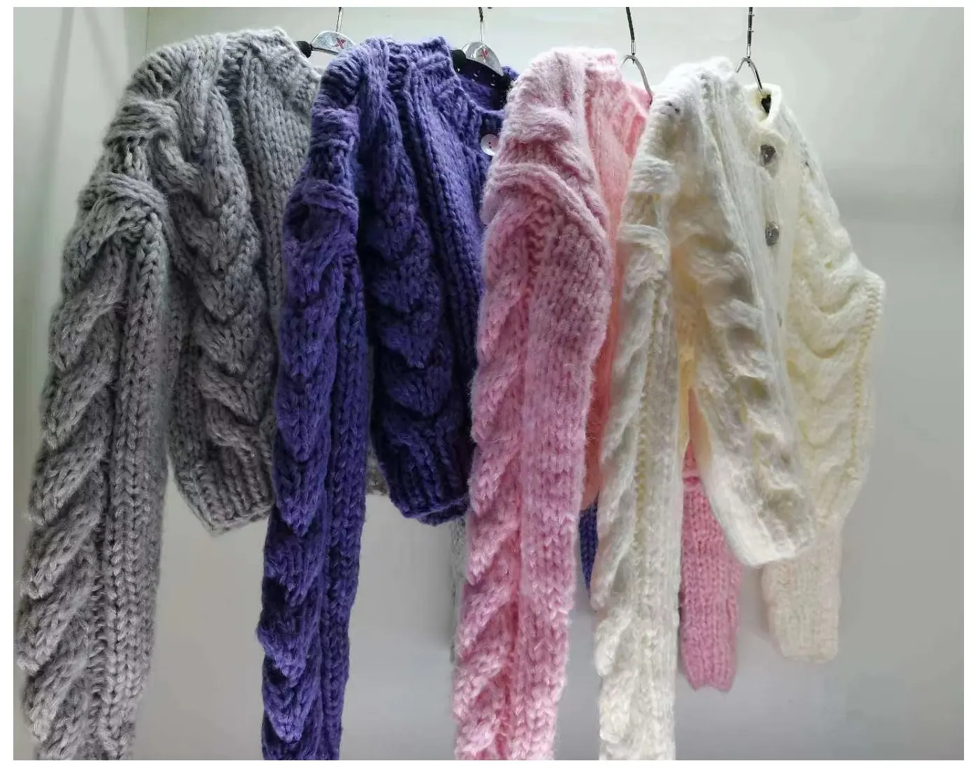 Custom Designer Knitwear Ladies Girls Cable Knit Top Women Cardigan Sweater