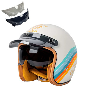 <span class=keywords><strong>Casco</strong></span> de motocicleta Retro Accesorios de motocicleta de campo traviesa <span class=keywords><strong>casco</strong></span> de motocicleta 3/4 <span class=keywords><strong>casco</strong></span> retro en invierno - Product Image 3