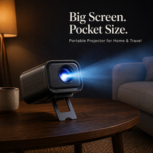 โปรเจคเตอร์ LCD ระยะฉายสั้น 1:1 รองรับ WiFi <span class=keywords><strong>6</strong></span> โปรเจคเตอร์พกพา รองรับการแชร์หน้าจอจาก <span class=keywords><strong>iPhone</strong></span> และโทรศัพท์ Android - Product Image 1