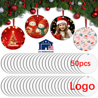 Ornements vierges pour sublimation pour Noël, personnalisables avec logo, ornements ronds en MDF pour la décoration de l'arbre de Noël, artisanat DIY