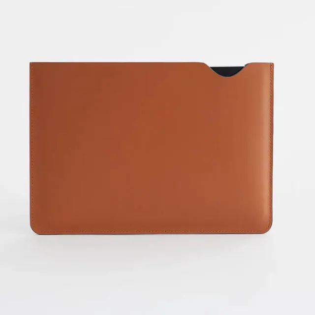 Classic simple designer laptop case custom logo smooth leather slim durable laptop sleeves for iPad mini iPad pro