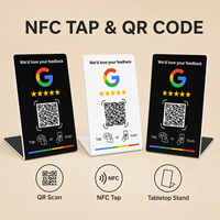 Support de carte cadeau Google Review avec affichage tactile, support de code QR, panneau personnalisé avec code QR, carte Google Review sans contact à puce NFC