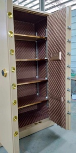 Double Door Metal Safe <b>Box</b> With Electronic Digital <b>Lock</b> Brown Color Home Hotel Security Storage Cabinet - Product Image 5