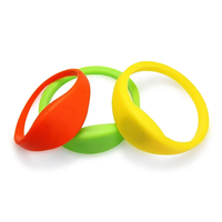 Bracelet en silicone flexible RFID passif, étanche, réutilisable, 13,56 MHz, mini-étiquette NFC 1K pour contrôle d'accès