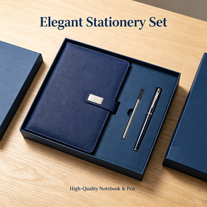 Ensemble de luxe personnalisé en cuir PU, cuir souple au toucher de la peau, ensemble de bloc-notes A5 pratique pour le bureau, journal avec stylo pour les entreprises - Product Image 5