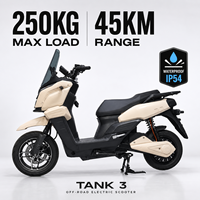 Scooter électrique étanche 1200W Tank 3, démarrage sans clé, GPS antivol, charge rapide 60V72V, cyclomoteur électrique