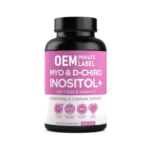 Capsule di inositolo personalizzate supporto per ormone ormonale femminile con D-Chiro inositolo integratore vitaminico folato capsule di Myo inositolo