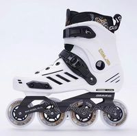 Patins à Roues Alignées Unisexe à Taille Fixe, Coque Rigide, 3 Roues, pour Fitness, Freestyle Urbain, Course de Vitesse et Slalom pour Adulte