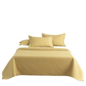Parure de draps en coton pur à longues fibres double face 140 fils, 3 pièces, matelassée, couleur unie, pour lit de 1,8 m, utilisable quatre saisons - Product Image 5