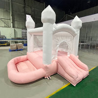 Château gonflable de saut commercial, maison de rebond de mariage blanche pour fête et événement