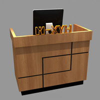 Petit bureau de réception moderne à LED pour salon de beauté, comptoir de réception antique, en bois massif