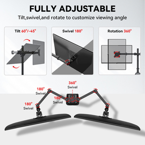 Mction Màn hình bàn gắn cánh tay đứng có thể điều chỉnh khí mùa xuân Khung máy tính cho chơi game OEM Màn hình chủ trên máy tính để bàn Ergonomic - Product Image 4