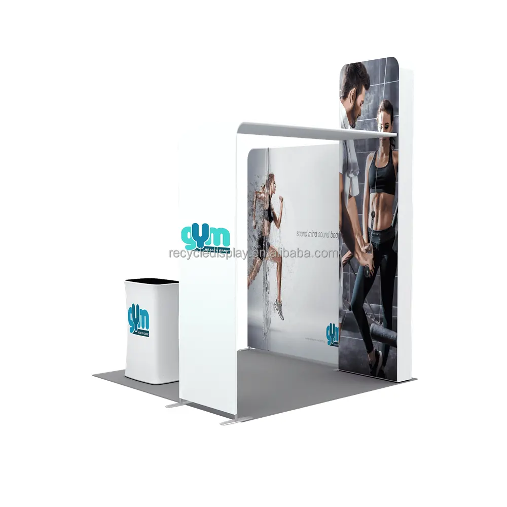 Solusi booth pameran portabel aluminium kualitas tinggi untuk 10 "x 10" promosi acara Booth pameran dagang