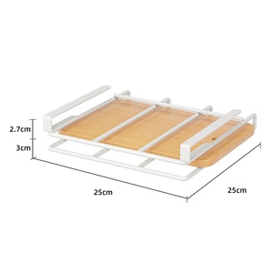 Stainless Steel Kitchen <b>Towel</b> Storage Rack <b>Standing</b> Non-Folding Double Tier Waterproof Modern Box - Product Image 1