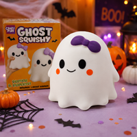 Crazy Fun Ghost Squishy TPR Blanc et Violet avec Nœud Papillon, Coffret Unisexe, 6 ans et plus, CXGS, Fabriqué au Zhejiang