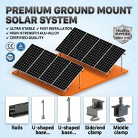 Soportes de Montaje Ajustables para Paneles Solares de Acero Anodizado, Sistema de Montaje en Techo Plano, Suelo o Cochera, AL6005 T5