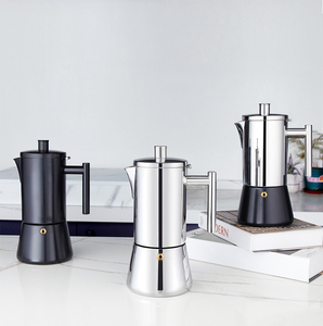 Cafetière Moka en acier inoxydable avec logo personnalisé, contrôle de température thermostatique, capacité de 3/<span class=keywords><strong>6</strong></span> <span class=keywords><strong>tasses</strong></span>, design minimaliste moderne - Product Image 2